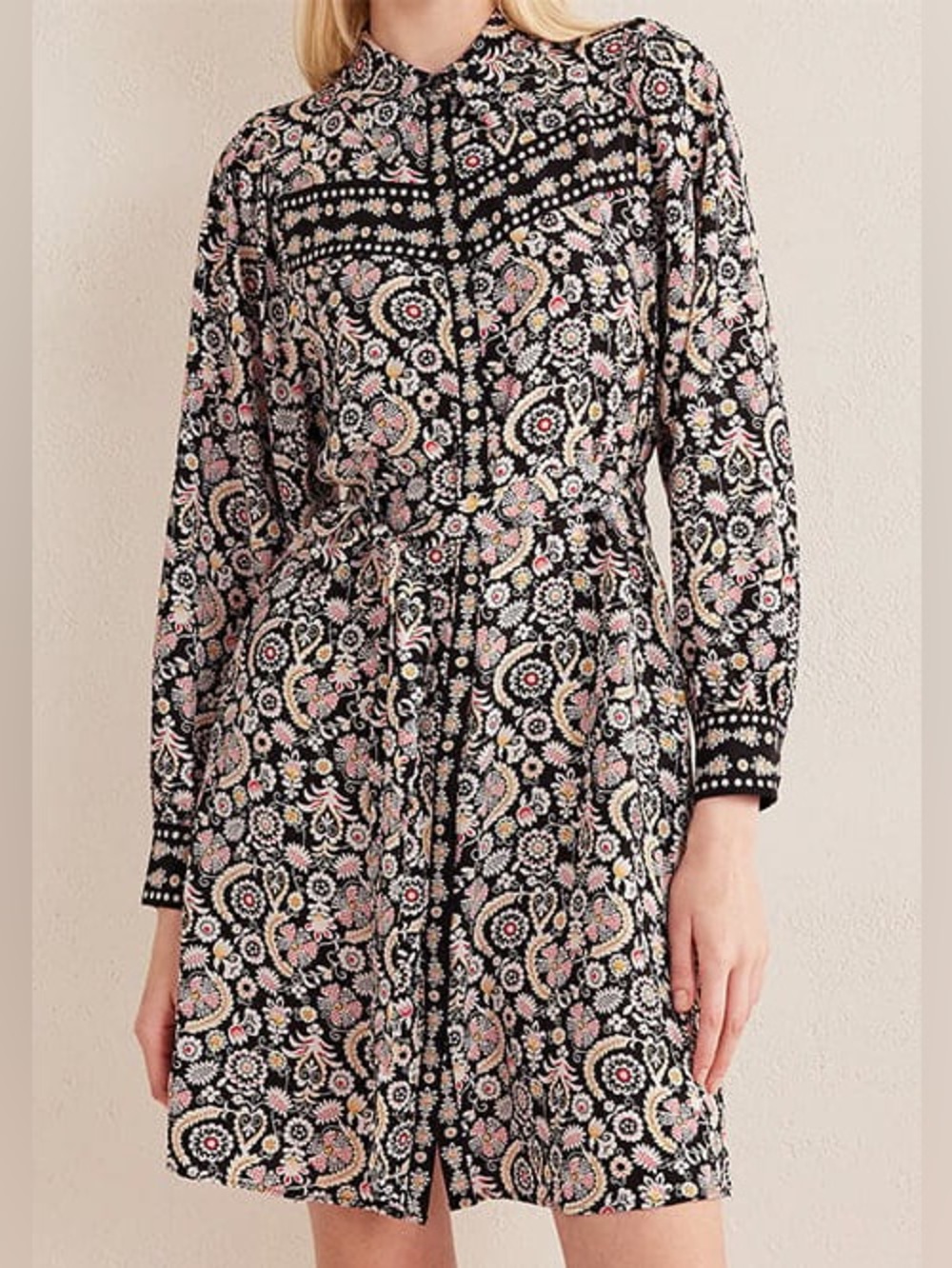 Boden Floral Western Straight Hem Shirt Dress with Button Front, NWOT, 8R